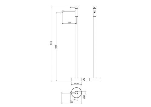 Смеситель Aquatek ЕВРОПА AQ1309MB напольный черный - фото 4