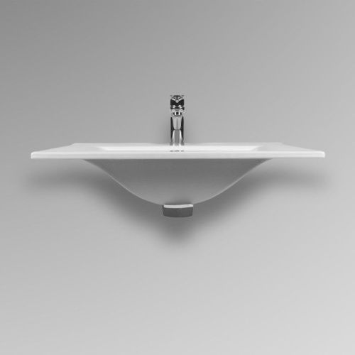 Раковина из сантехнического фарфора Bond Cube S05-600 60х50 встраиваемая цвет белый 1 отверстие под смеситель - фото 4