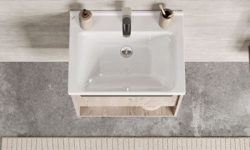 Раковина из сантехнического фарфора Santek Миранда WH302421 60х50 накладная цвет белый - фото 4