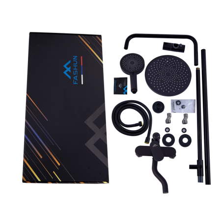 Душевая стойка Fashun A2485-7 настенная цвет черный