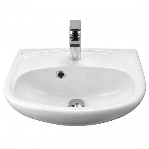 Раковина из сантехнического фарфора Santek Анимо 1WH110490 40х30 подвесная цвет белый 1 отверстие под смеситель - фото 2