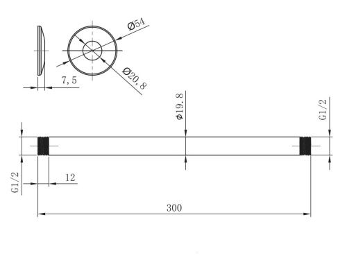 Держатель верхнего душа LeMark LM8032C хром - фото 2