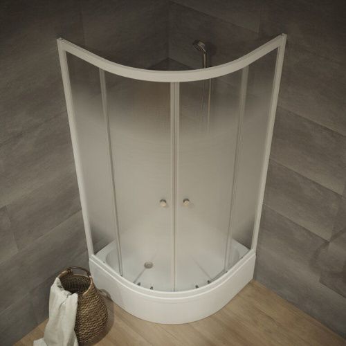 Душевой уголок Тритон Лайт Щ0000061813 90х90 стекло с рисунком профиль белый с поддоном - фото 4