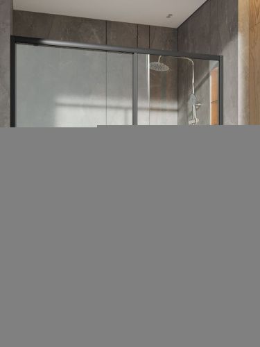 Душевая дверь Orange E02-160TB 160х190 стекло прозрачное профиль черный - фото 3