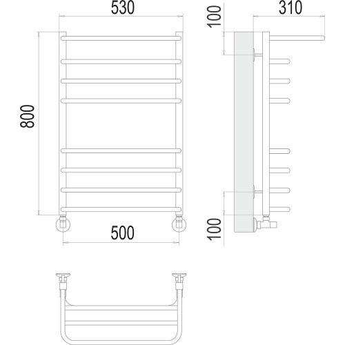 Полотенцесушитель водяной Terminus 4670078529466 55х80 хром - фото 3