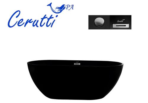 Ванна акриловая Cerutti SPA CT9906 170х75 отдельностоящая овальная с ножками - фото 4