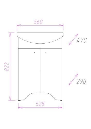 Тумба под раковину Onika Омега 105531 50х30 напольная цвет белый - фото 3