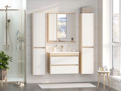 Зеркало-шкаф Brevita Balaton BAL-04080-03-01Л 80х80 подвесной цвет белый/бежевый - фото 5