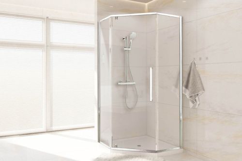 Душевой уголок Royal Bath FATO RB100TR-T-CH FATO 100х100 стекло прозрачное профиль хром без поддона - фото 2