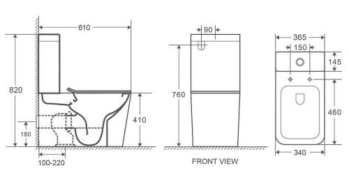 Унитаз напольный с бачком WeltWasser WW SK GELBACH 001 ST MT-GR (10000006100) серый с сиденьем микролифт безободковый душевой смыв - фото 2