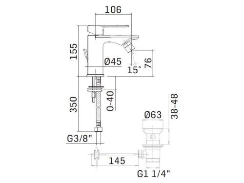 Смеситель Mamoli Sadler 56010000605K на биде черный - фото 2