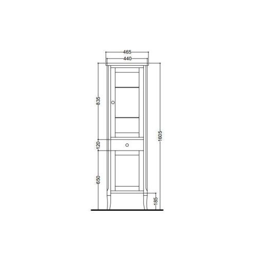 Шкаф-пенал Kerasan Retro 731540-dx 50х160 напольный цвет коричневый - фото 2