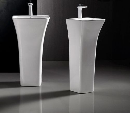 Раковина из сантехнического фарфора Cerutti SPA CT7283 50х40 напольная цвет белый 1 отверстие под смеситель - фото 2