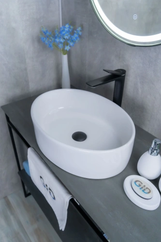 Раковина керамическая Gid Lago 51106 50х40 накладная цвет белый без отверстий под смеситель - фото 4