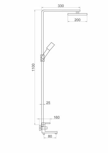 Душевая стойка Fauzt FZs-305 настенная цвет хром - фото 2