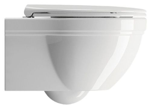 Чаша унитаза подвесная GSI Classic 871211_УЦ/3 цвет белый без сиденья каскадный смыв (черная полоска в эмали на ободке) - фото 2