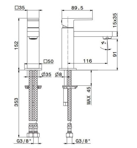 Смеситель Kerama Marazzi FUTURA 66412KM.01.093 на раковину черный - фото 2
