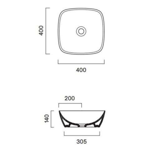 Раковина керамическая Catalano Alvea 622400001 40 см накладная цвет белый без отверстий под смеситель - фото 2