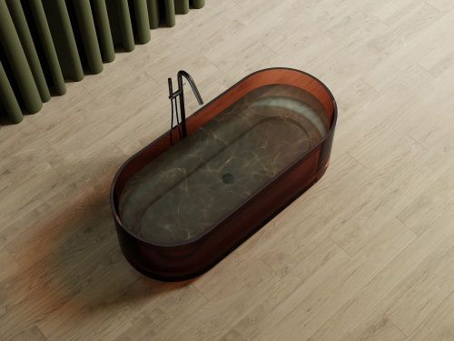 Ванна из полиэфирной смолы Abber Kristall AT9708Opal 170х75 отдельностоящая овальная - фото 4