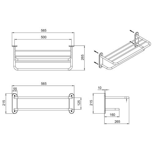 Полка в ванную комнату Fixsen Hotel FX-31015A - фото 2