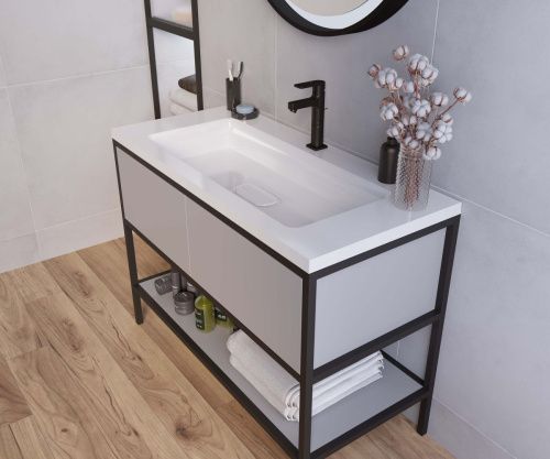 Раковина из искусственного камня Uperwood Modul 2911020341 100х50 полувстраиваемая цвет белый - фото 4