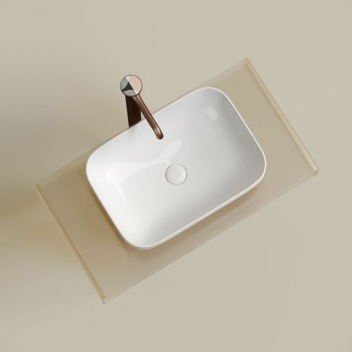 Раковина из сантехнического фарфора Ceramica Nova ELEMENT CN6055 50х40 накладная цвет белый без отверстий под смеситель - фото 4