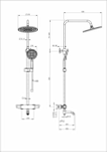 Душевая стойка Wonzon & Woghand Capsule WW-B3031-A3-CR настенная цвет хром с термостатом - фото 2
