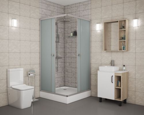 Душевой уголок Niagara Eco _0091422Q 90х90 стекло матовое профиль хром с поддоном - фото 3