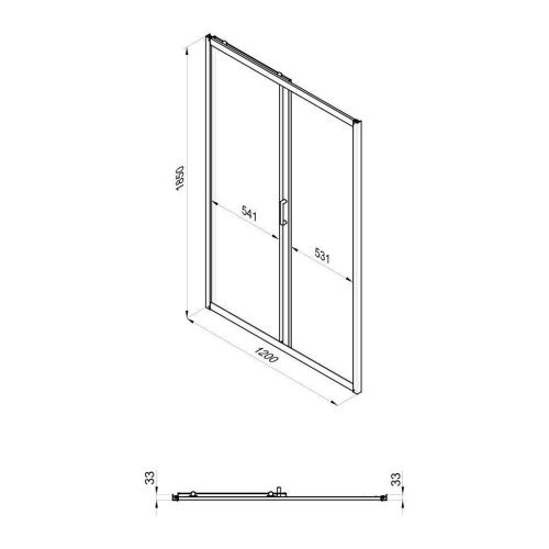 Душевая дверь Тритон Слайд Щ0000064613 120х185 стекло с рисунком профиль белый - фото 2