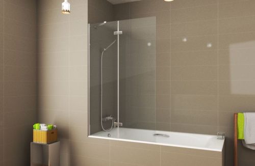 Душевая шторка на ванну Bravat Alfa BG100.5212A 100х150 стекло прозрачное профиль хром ориентация универсальная - фото 2