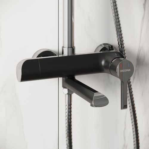 Душевая стойка Grossman Alba 500.K35.06.100/210 настенная цвет черный - фото 5