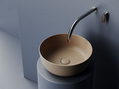 Раковина из сантехнического фарфора Ceramica Nova ELEMENT CN6073MC 40х40 накладная цвет коричневый без отверстий под смеситель - фото 3