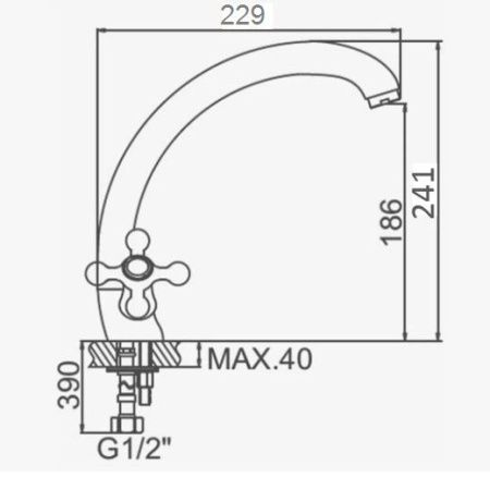 Смеситель для кухни D-Lin D153808-W на мойку бежевый