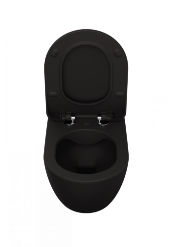 Чаша унитаза подвесная Creavit Free FE322-11SM00E-0000 цвет черный без сиденья душевой смыв - фото 3