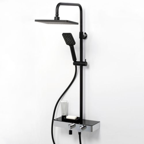 Душевая стойка Wasserkraft A11401 настенная цвет черный с термостатом - фото 2