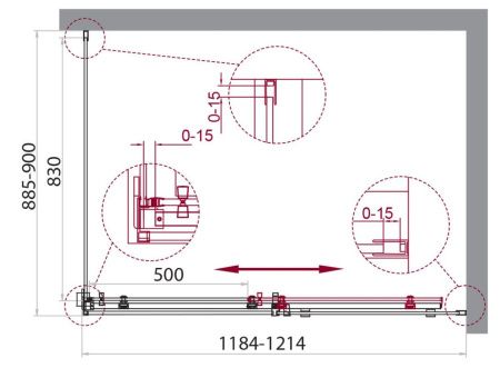 Душевой уголок BelBagno ACQUA ACQUA-AH-1-120/90-C-Cr 120х90 стекло прозрачное профиль хром без поддона