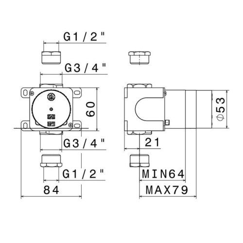 Встраиваемая часть запорного вентиля 3/4" Newform 27891.00.000 - фото 2