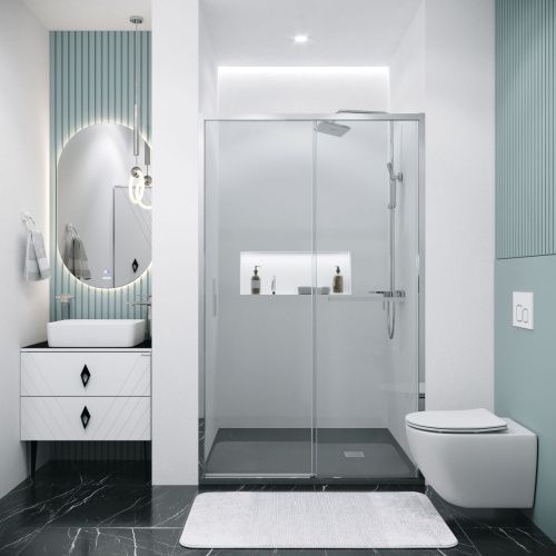 Душевая дверь Grossman Style 100.K33.05.130.10.00 130х195 стекло прозрачное профиль хром - фото 3