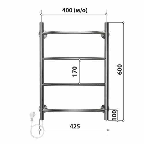 Полотенцесушитель электрический Stelmix 4670078543042 45х60 хром - фото 3
