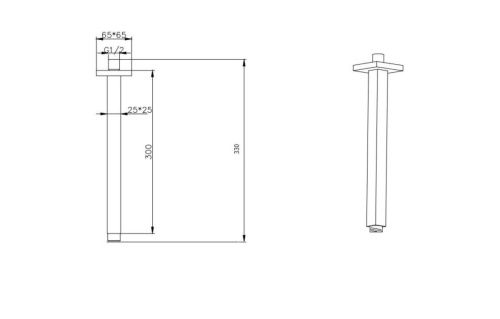 Держатель верхнего душа Boheme Qubic 629-QUBIC-CB медь - фото 2