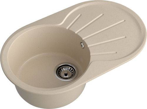 Кухонная мойка Granfest Rondo R-750L кашемир 75х45 цвет бежевый поверхность матовая - фото 2