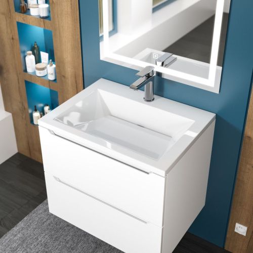 Раковина из искусственного камня Uperwood Olivia ROlivia60wg 60х50 полувстраиваемая цвет белый - фото 2