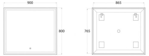 Зеркало с подсветкой Art&Max MONZA AM-Mon-900-800-DS-F 90х80 подвесное - фото 4