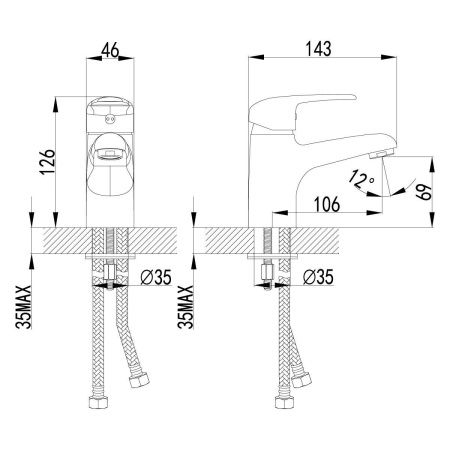Смеситель LeMark Pramen LM3306C на раковину хром