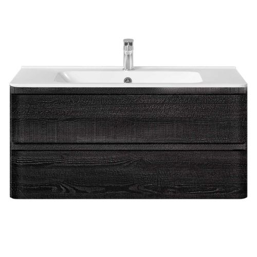 Тумба под раковину Vincea Vico VMC-2V100CN 100х50 подвесная цвет черный - фото 3