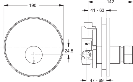 Смеситель для душа Ideal Standard Ceraplus B8300AA встраиваемый в стену хром