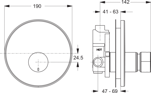 Смеситель для душа Ideal Standard Ceraplus B8300AA встраиваемый в стену хром - фото 2