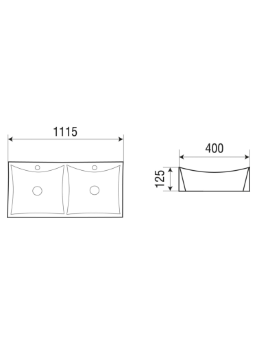Раковина из сантехнического фаянса WeltWasser WW SK 10000004587 40 см накладная цвет белый 1 отверстие под смеситель - фото 2