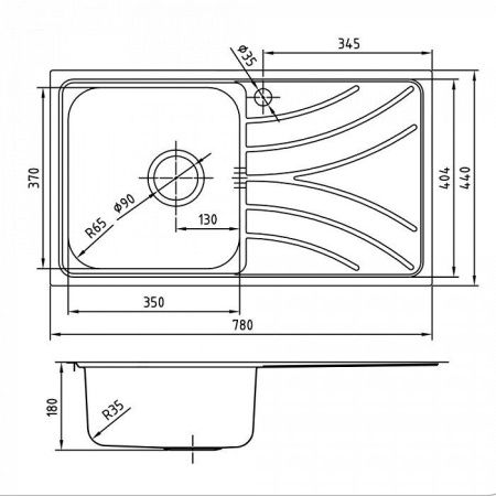 Кухонная мойка Iddis Arro ARR78PLi77 80х45 цвет хром поверхность глянцевая