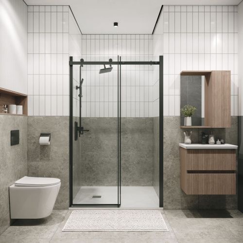 Душевая дверь Grossman Classic 100.K33.04.100.42.00 100х195 стекло прозрачное профиль графит - фото 3